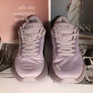 HOKA Bondi 8 Lilac Marble Elderberry Running Shoe Size 7B